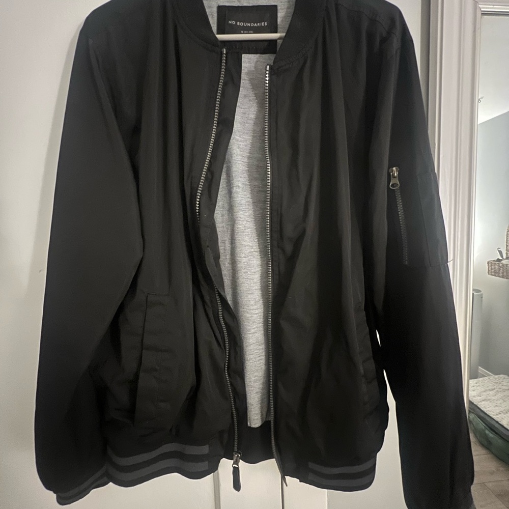 No Boundaries Black Bomber Jacket